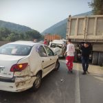 تصادف زنجیره ای 8 خودرو در جوارم سوادکوه